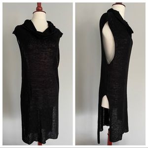 H&M DIVIDED Open Knit Sleeveless Tunic M in Black